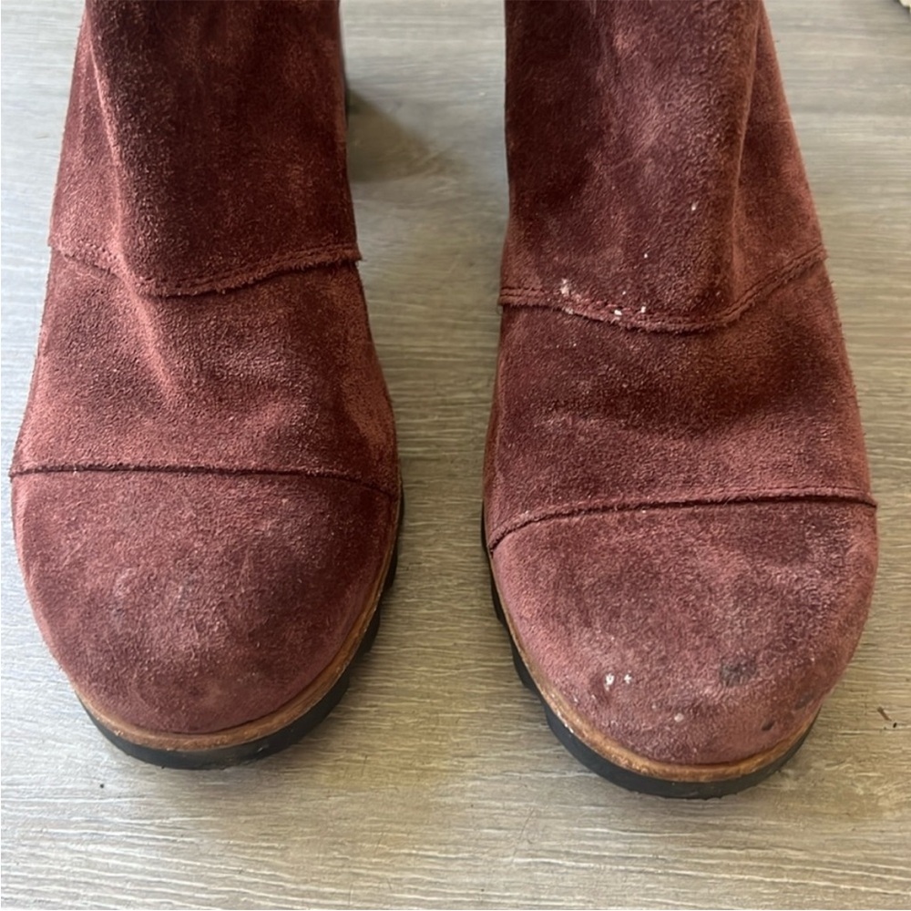 Sorel Addington Chelsea Ankle Boots Redwood Waterproof Suede Block Heel - Picture 2 of 9